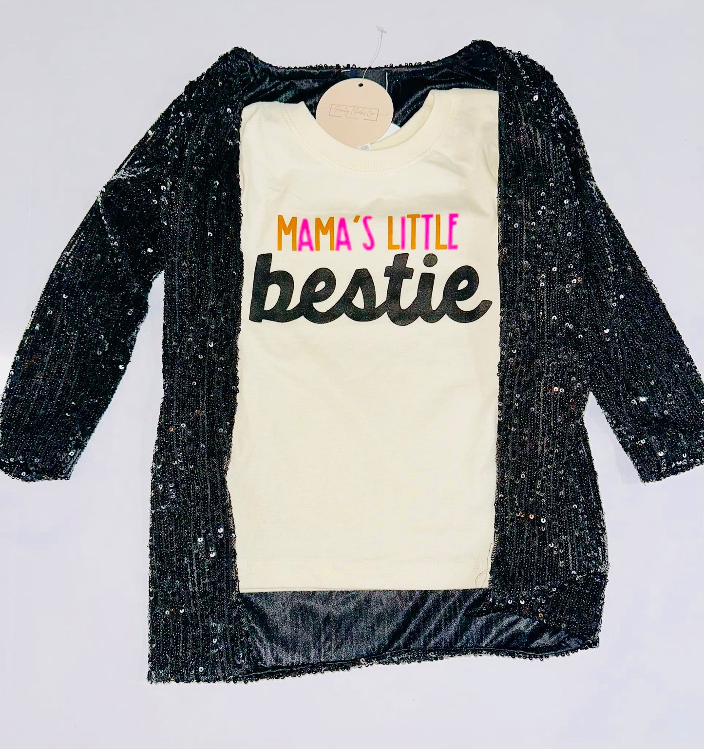 Girls Black Sequin Duster/Cardigan