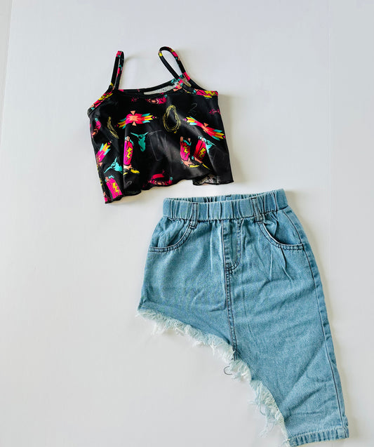 Girls Western Reversible Flowy Tank RTS