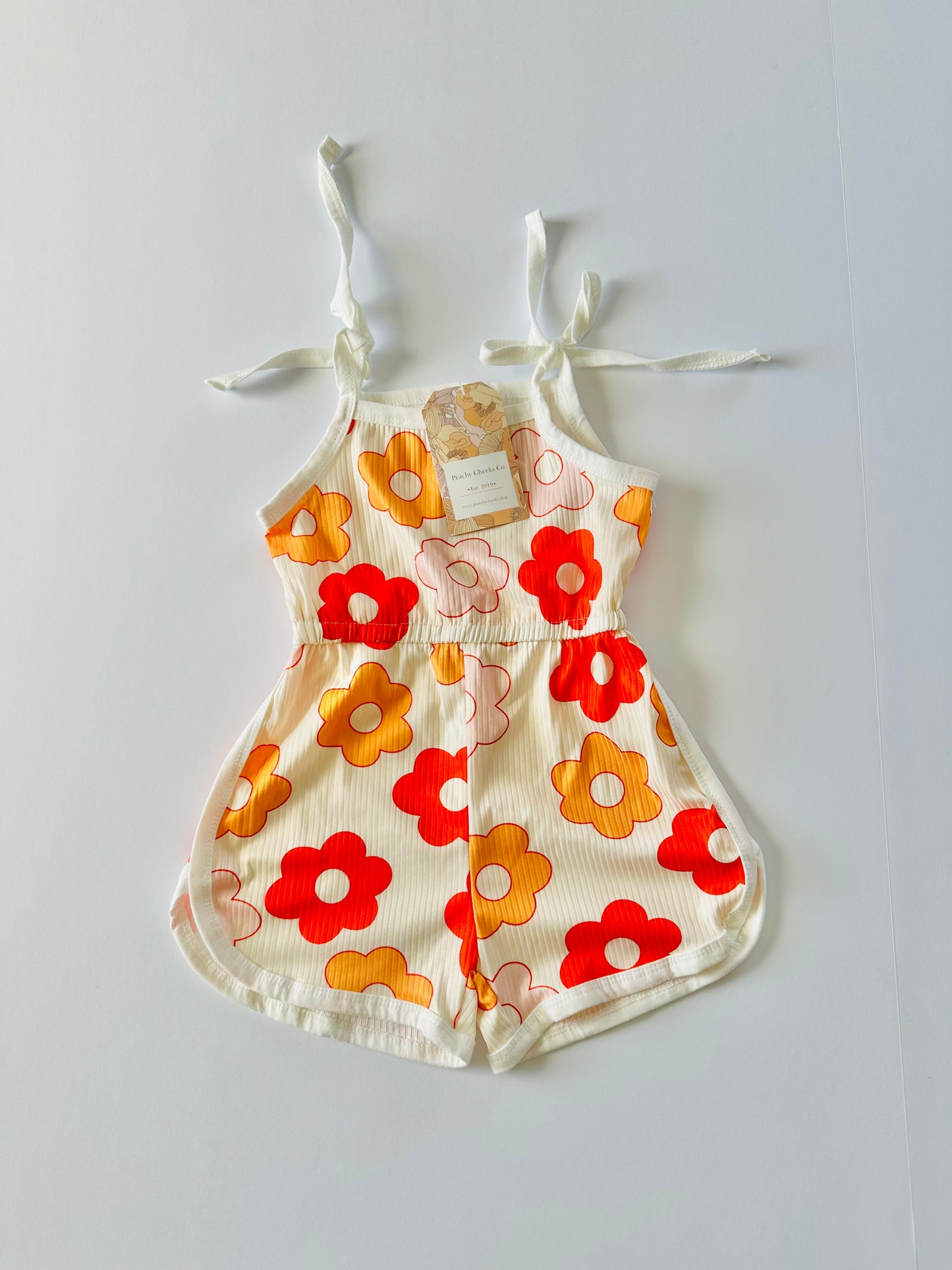 Raelynn Retro Floral Tie Top Romper RTS