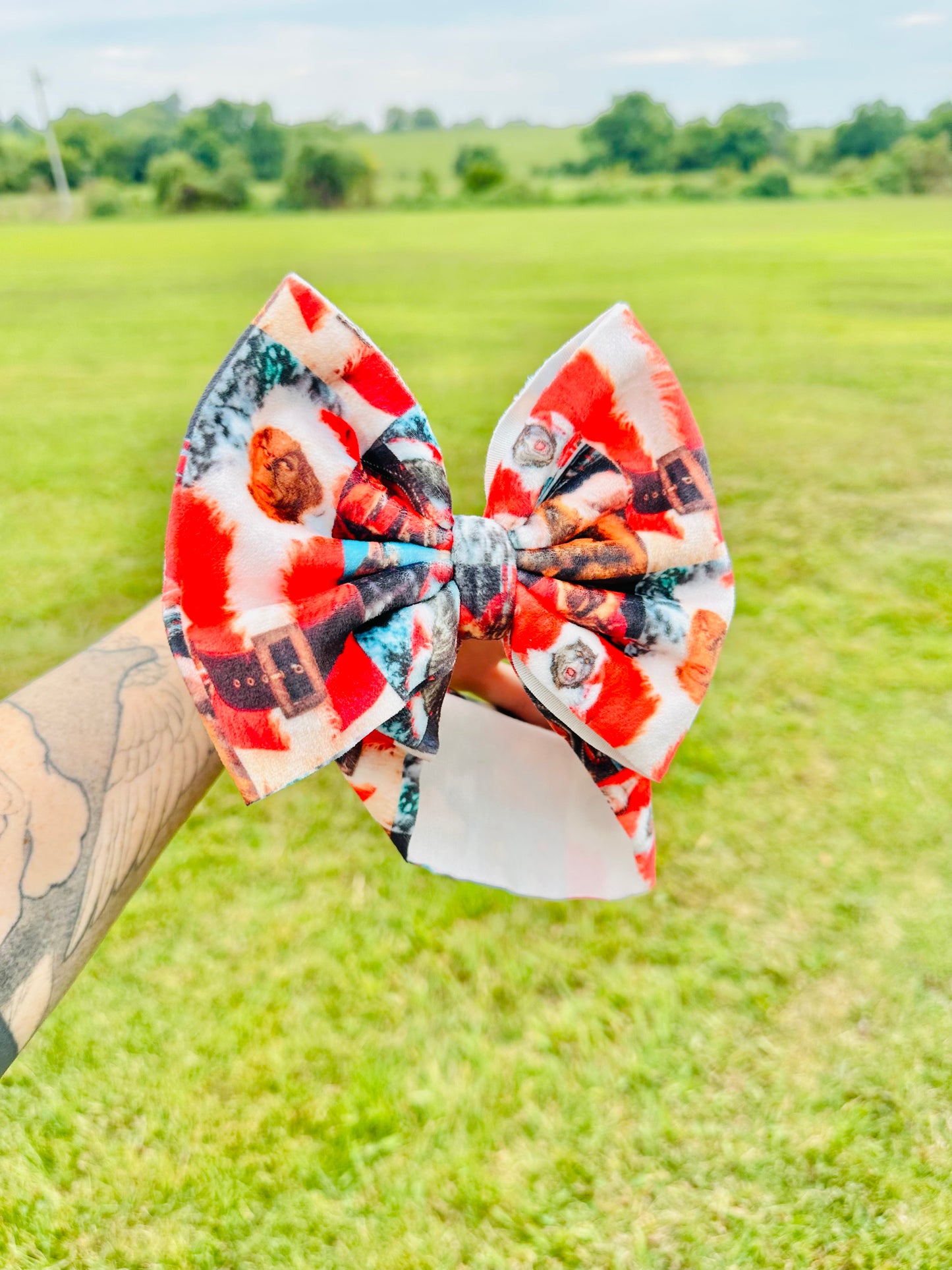 Huge Grinch Head Wrap Bow