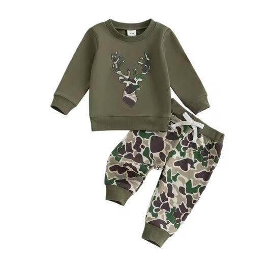Camo Stag Embroidered Set RTS