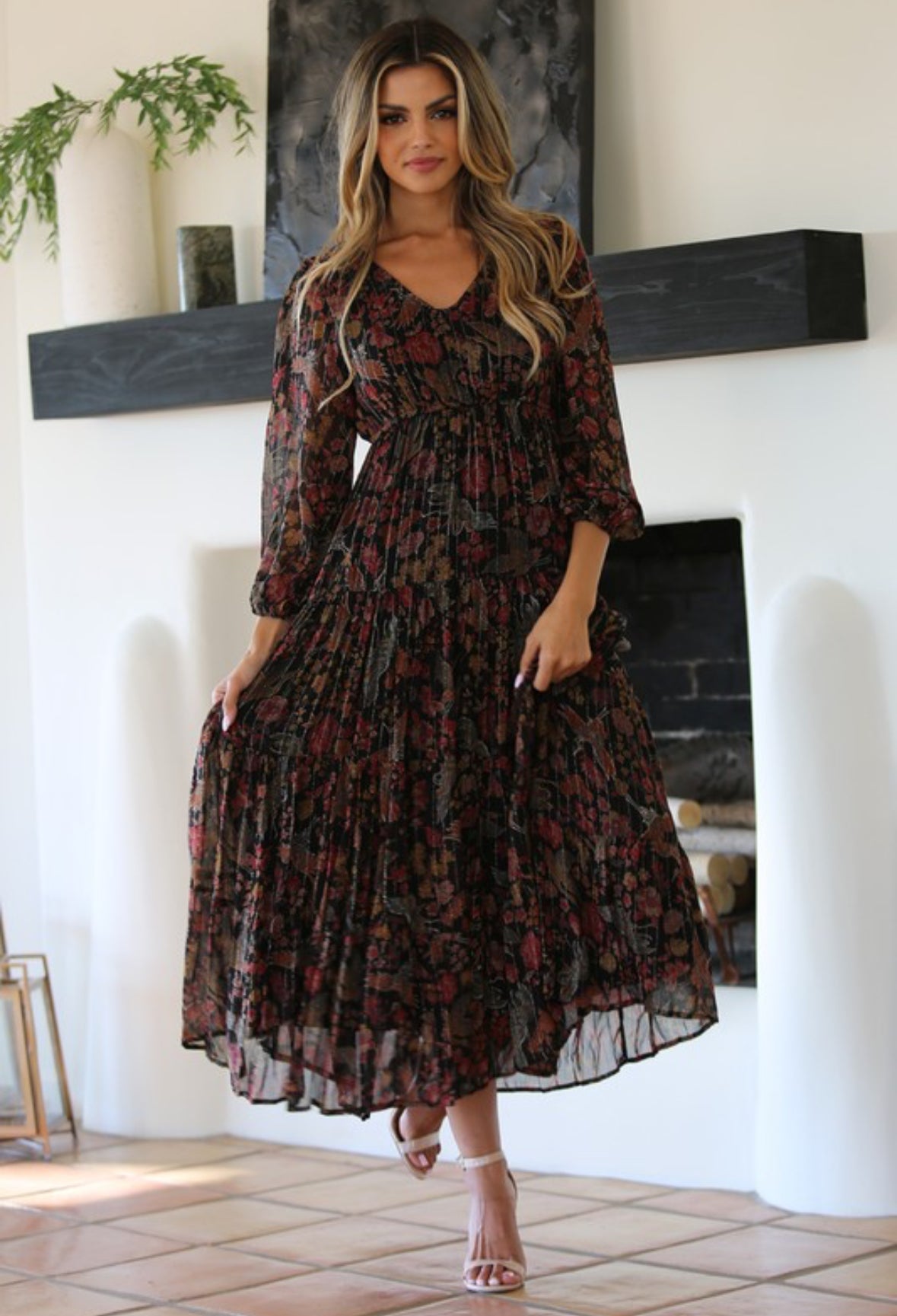 Lauren At Midnight - Overlay Maxi With Lurex Threads