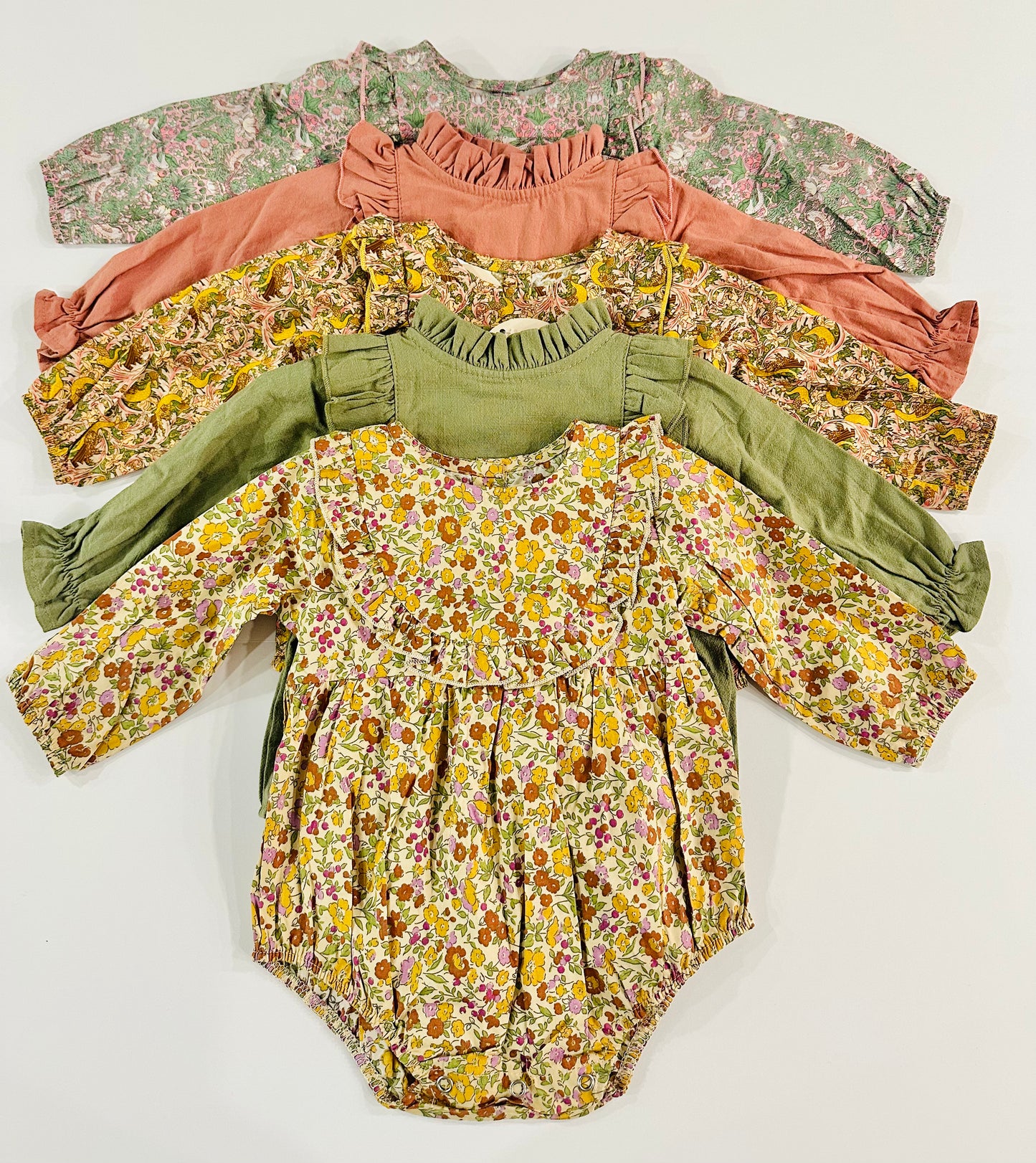 Sage Vintage Ruffle Romper