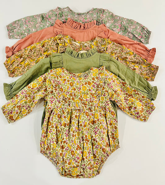 Mustard Vintage Ruffle Romper