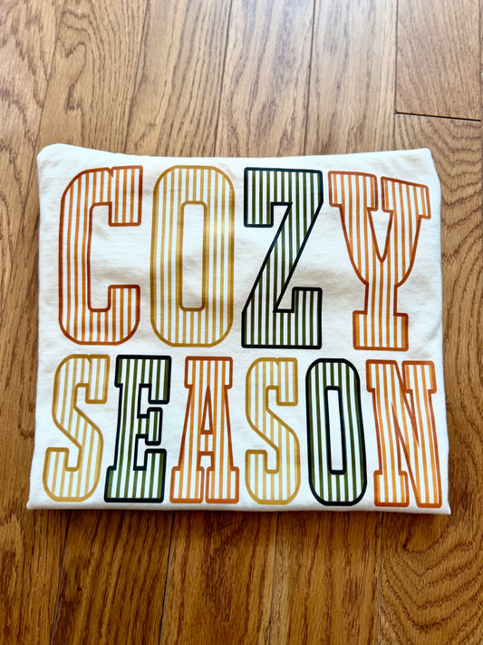 Autumn Cozy Season Striped Tee