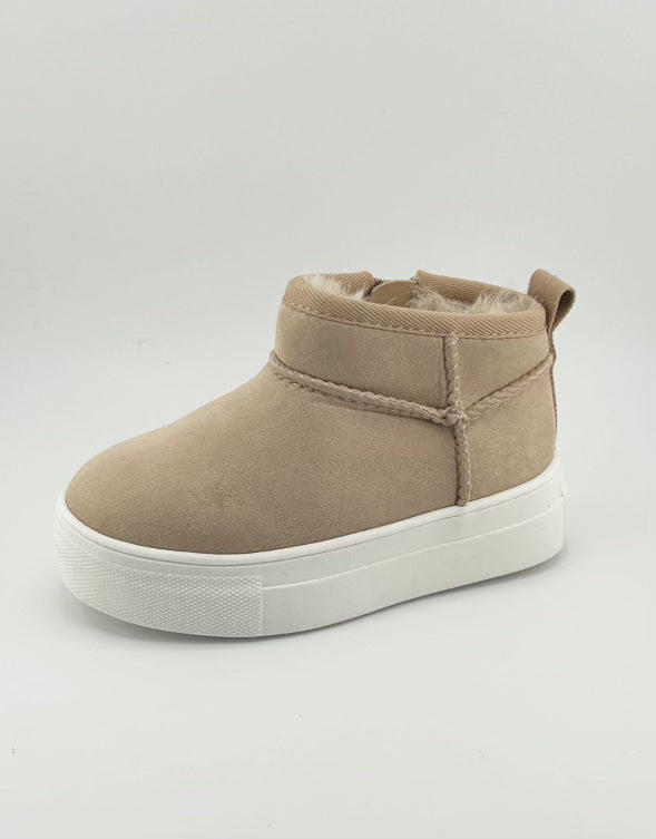 Toddler Cozy For Fall Tan Platform Bootie