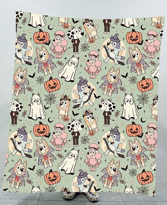 Bluey Ghosty Spooky Fall/Halloween Throw RTS