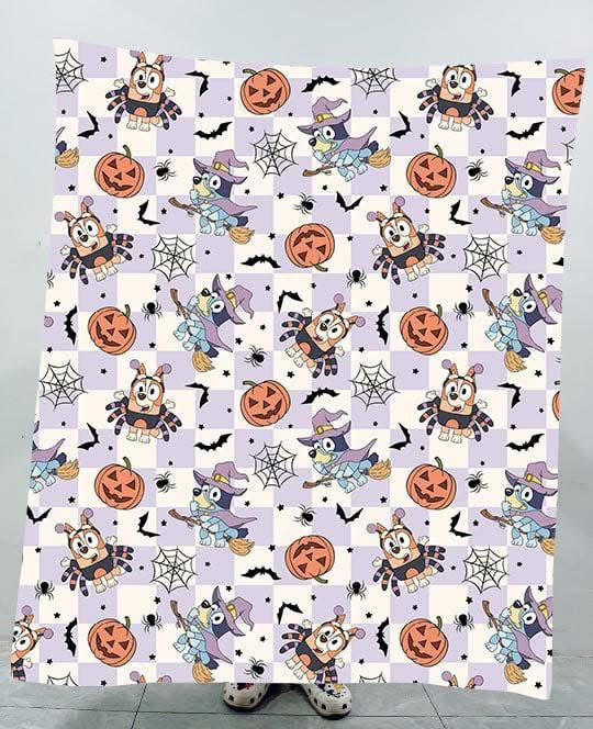 Bluey Spider Spooky Fall/Halloween Throw RTS