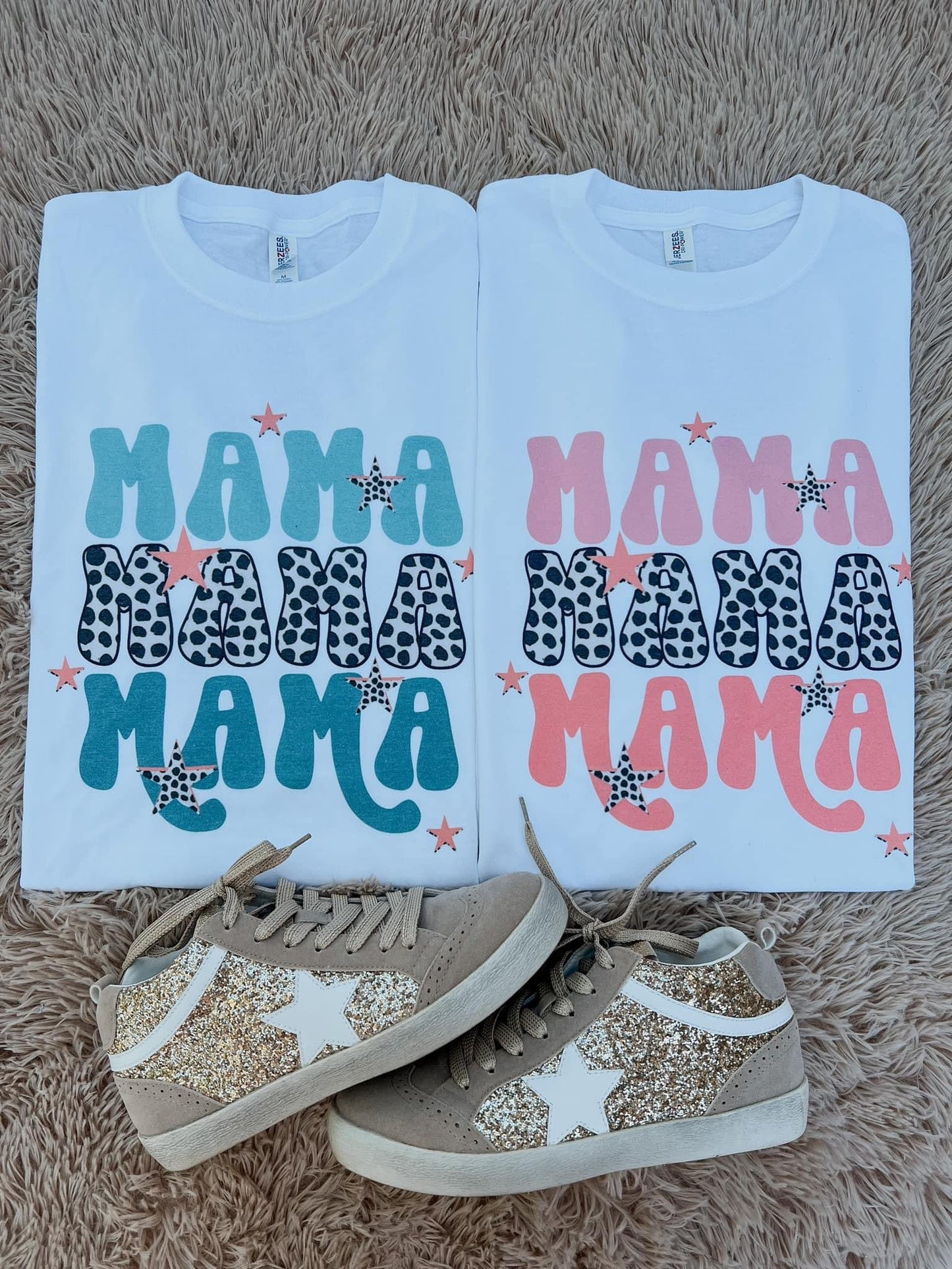 Teal Spotted Mama Tee