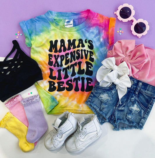 Mama’s Expensive Little Bestie Tie Dye Tee RTS