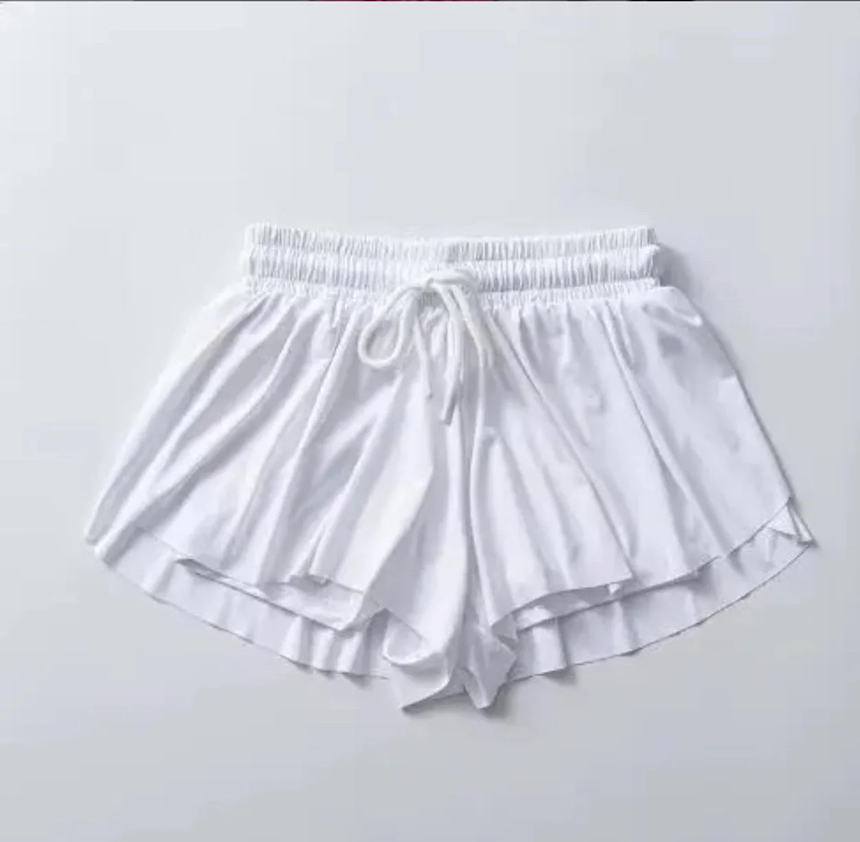White Tulip Flowy Shorts W/Built in Spandex