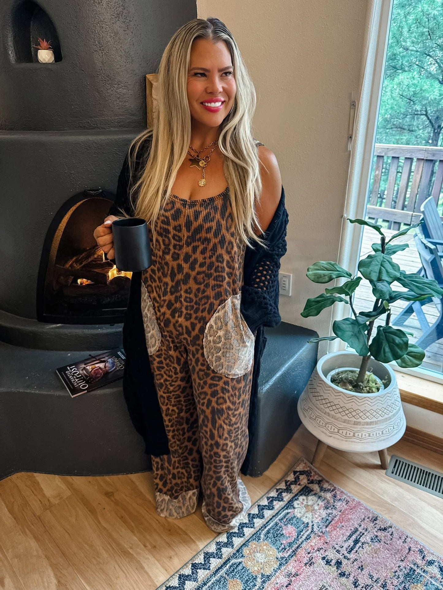 Rowdy Leopard Romper Overall RTS