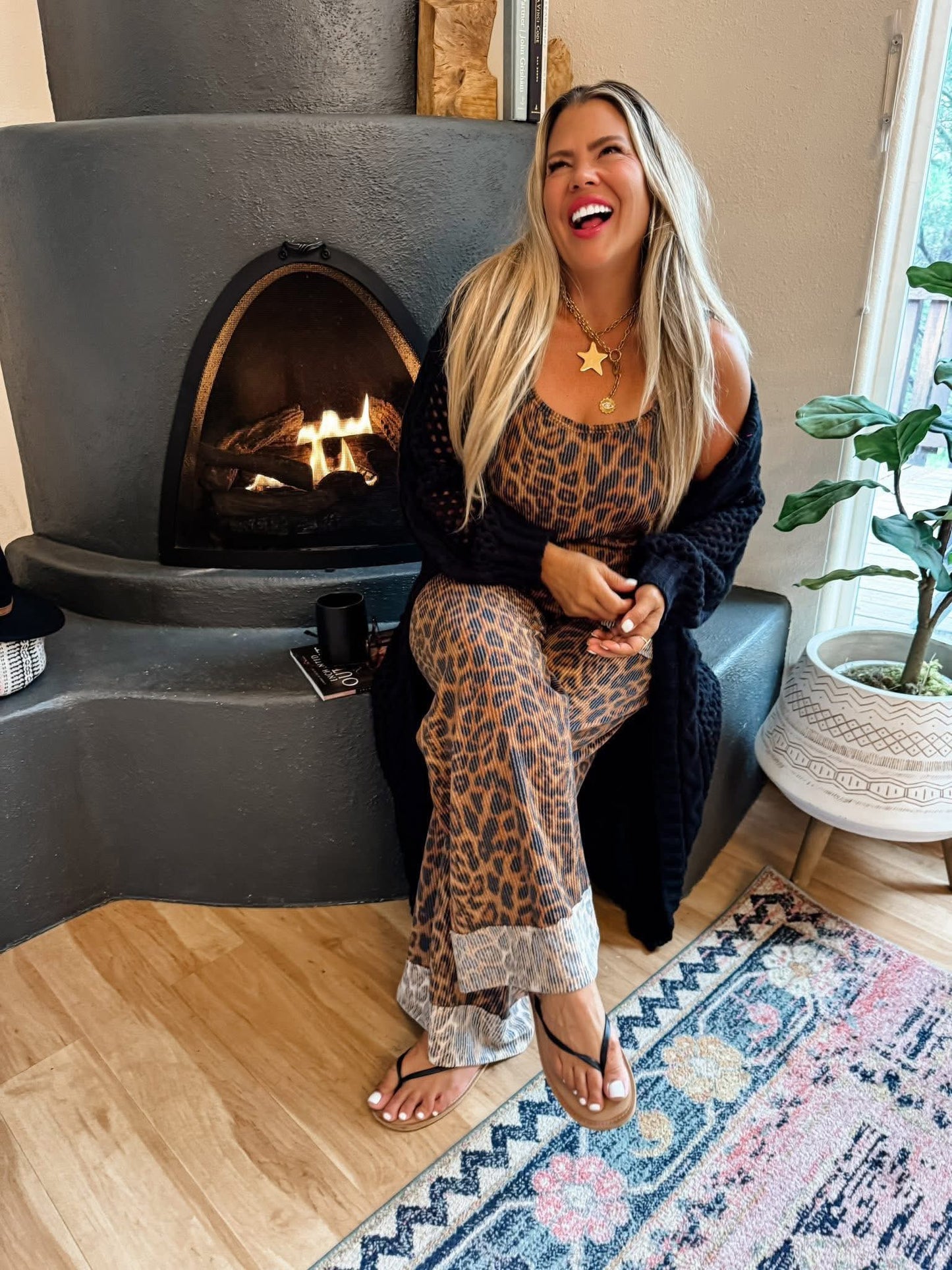 Rowdy Leopard Romper Overall RTS