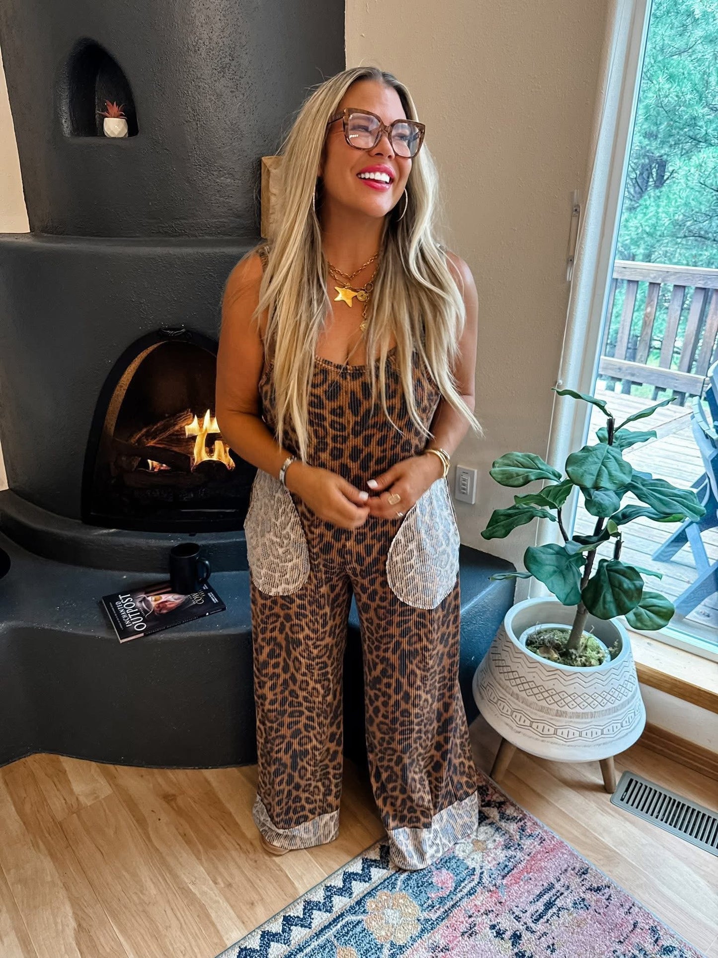 Rowdy Leopard Romper Overall RTS