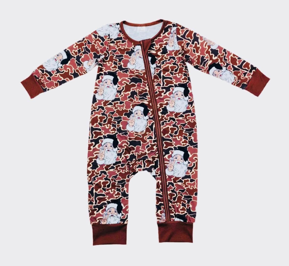 Cool Santa Retro Camo Bamboo Zippy
