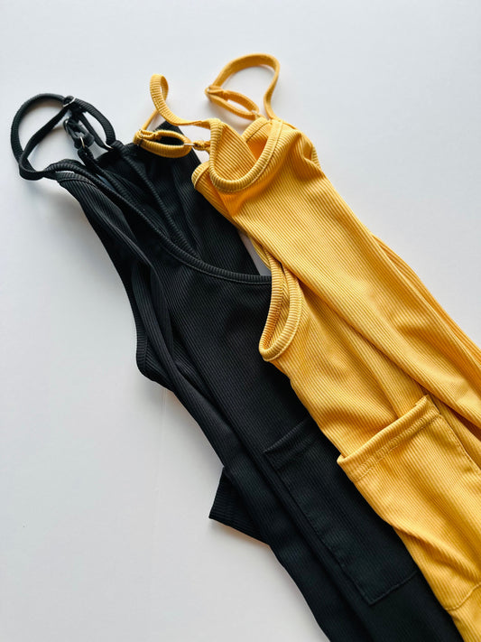 Eera Mustard Soft Ribbed Romper