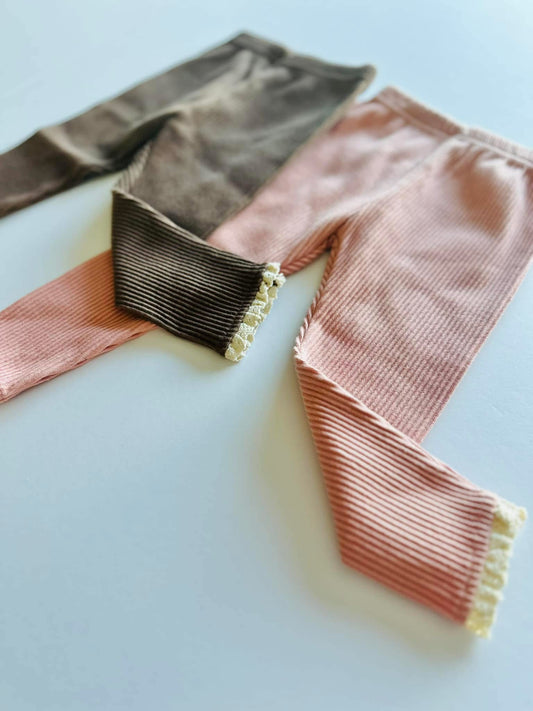 Lacey Hem Ribbed Leggings