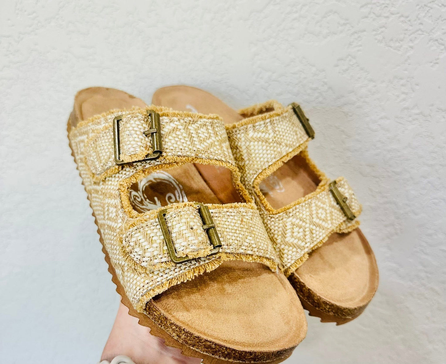 Ellie Boho Aztec Sandal - Natural