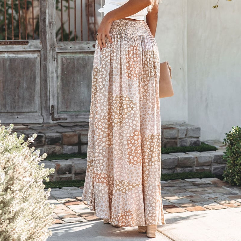 Instantly Adored Smocked Waist Floral Maxi Skirt With Button Detail