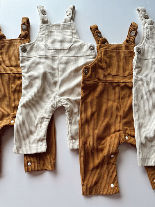 Neutral Corduroy Overalls