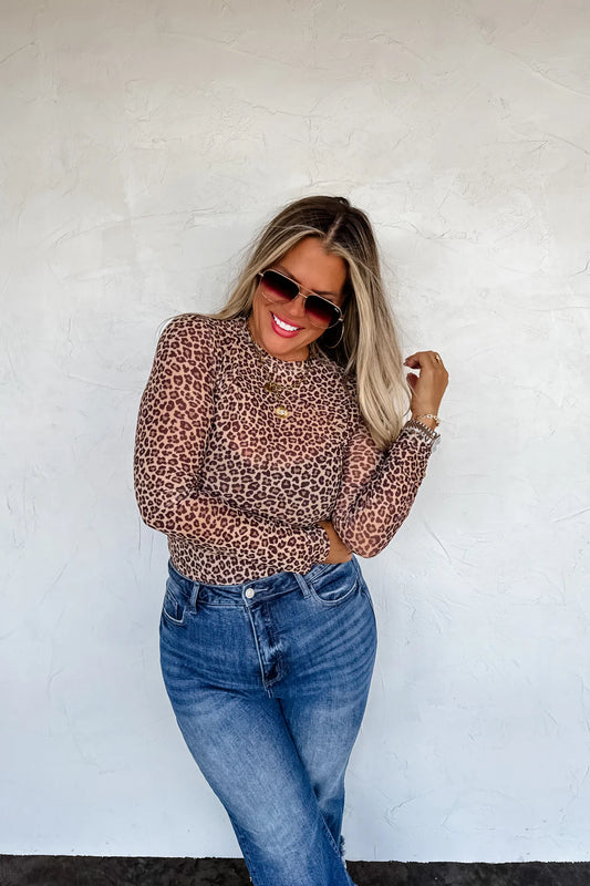 Leopard Mesh Layering Top RTS