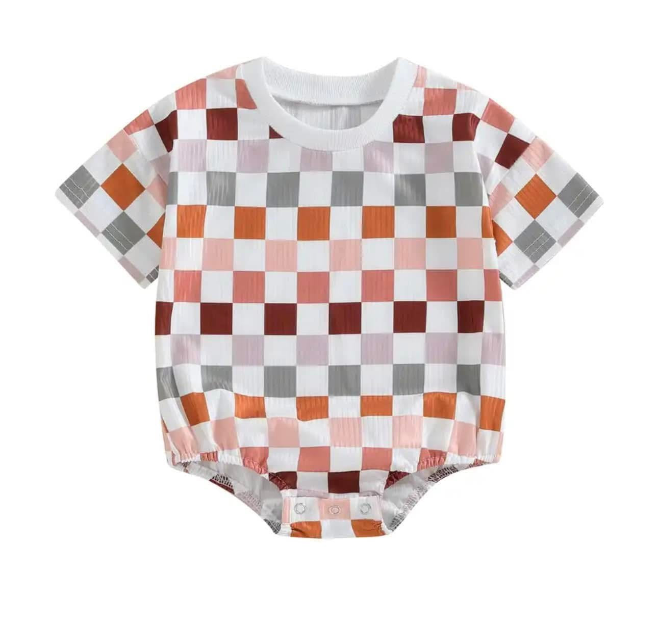Checkered Pinks Onesie RTS