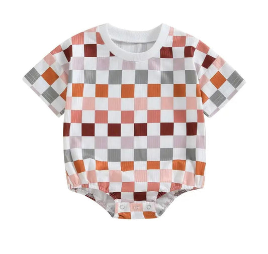 Checkered Pinks Onesie RTS