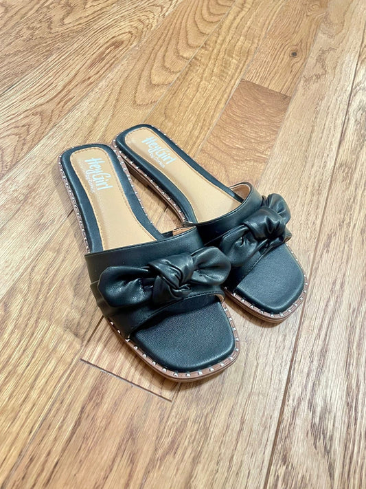 Knotty Luxe Black Slip Ons