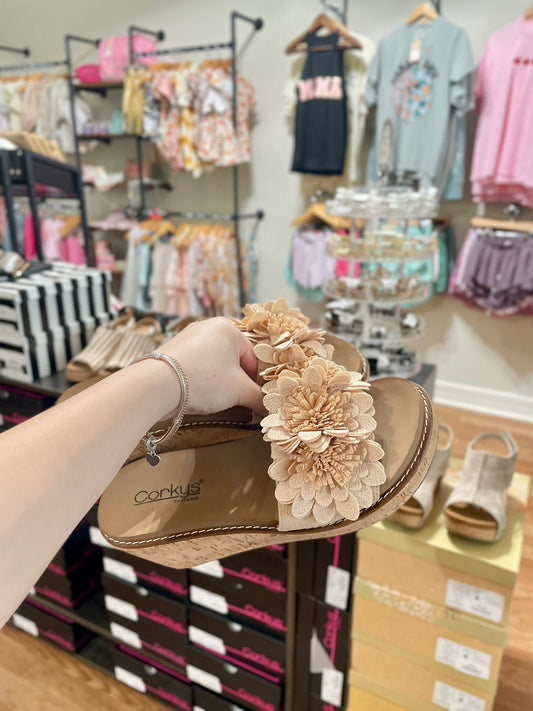 Wildflower Beige Wedges