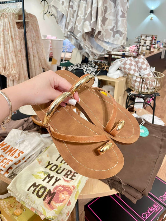 Hit The Strip Sandals Cognac