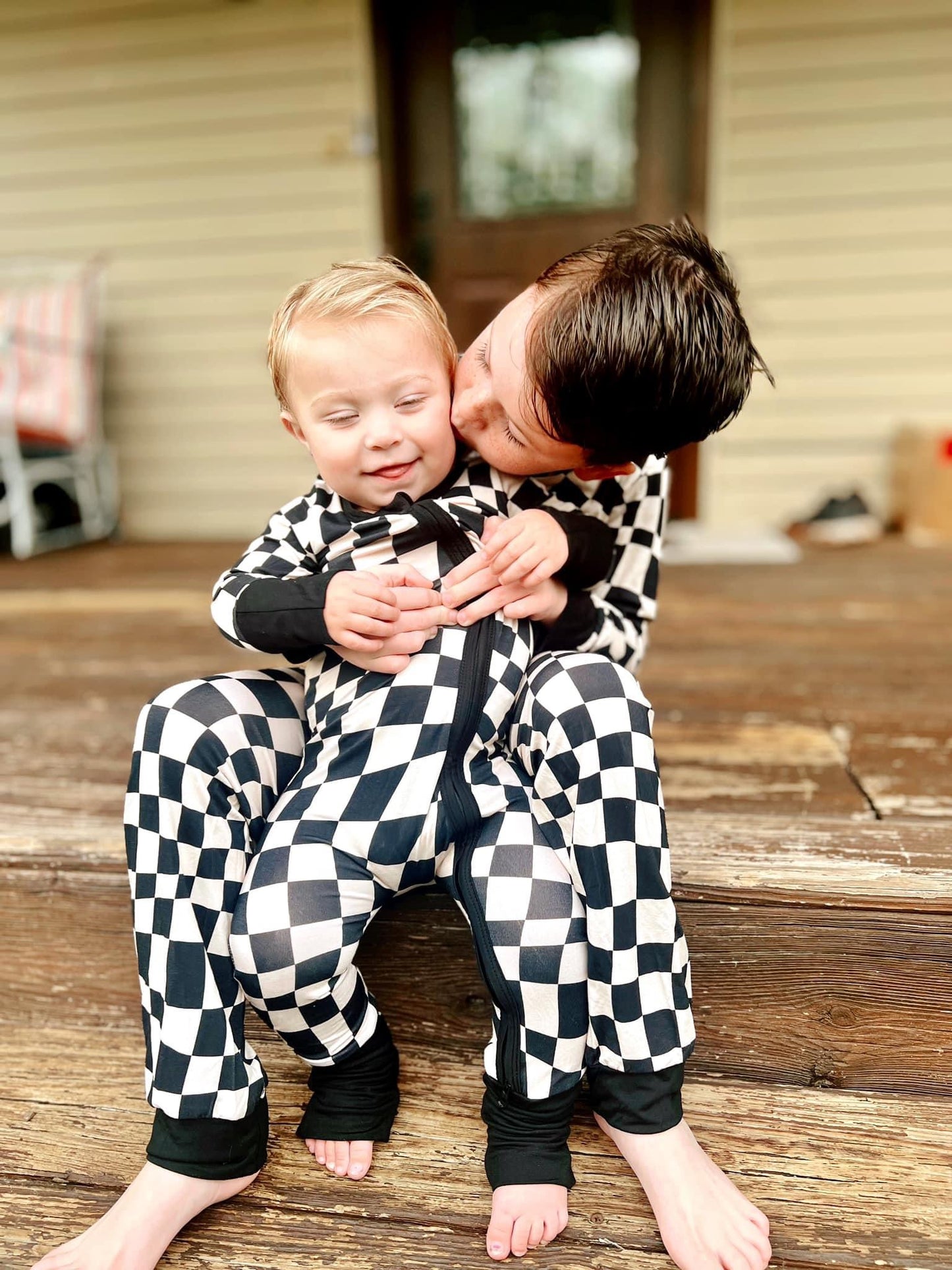 Trippy Check Bamboo 2-Piece Sleep Set