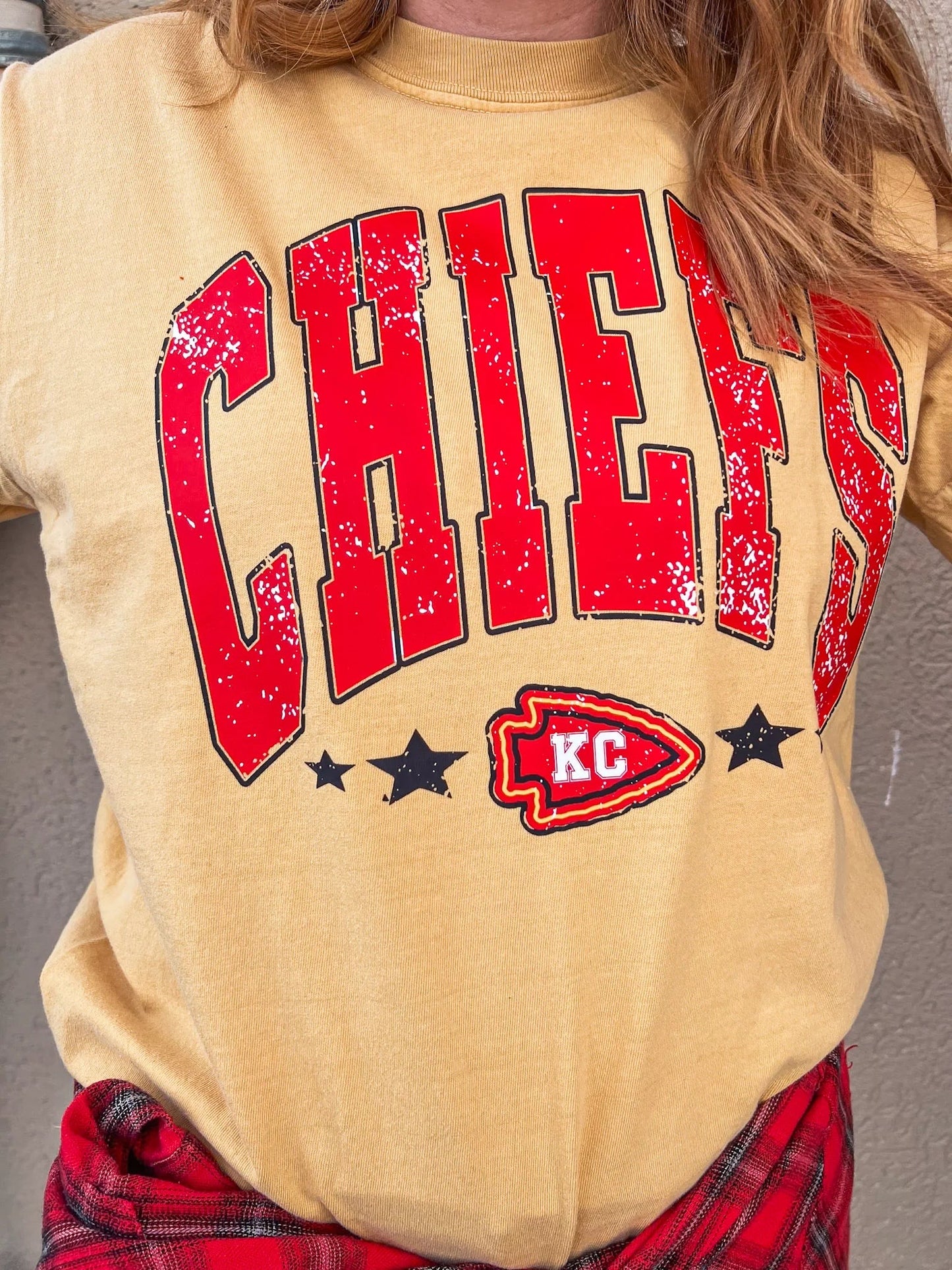 Distressed Chiefs On Mustard Comfort Color