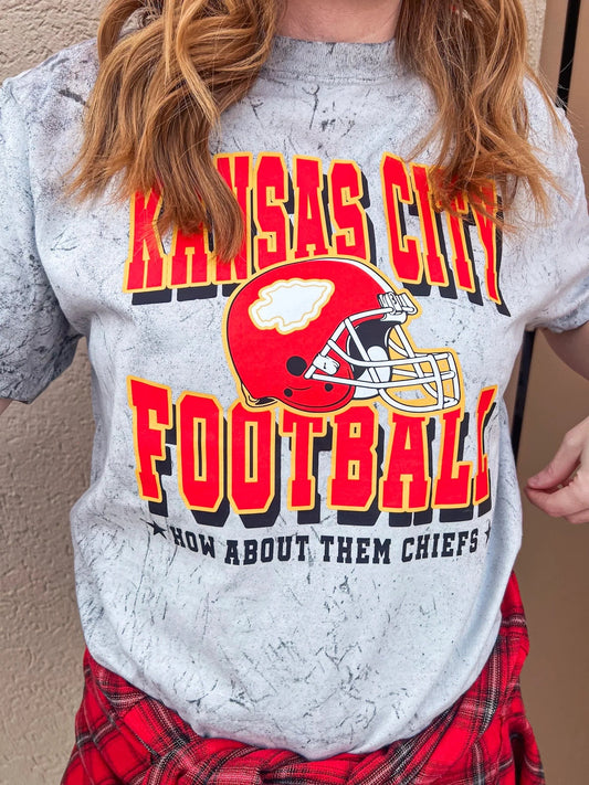 How About Them Chiefs - Comfort Color Color Blast Tee Small