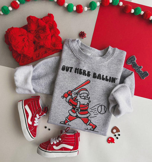 Santa Out Here Ballin Crew 3T