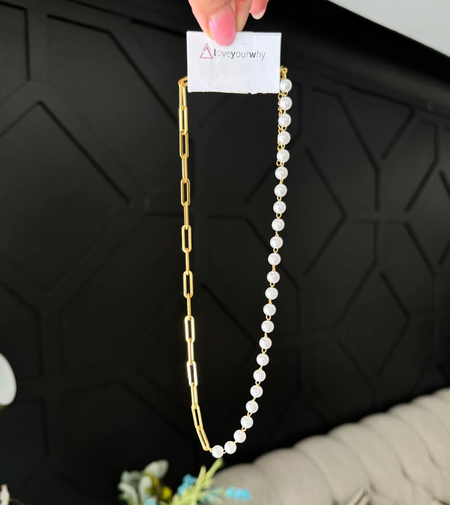 Split Decision Pearl + Silver Necklace RTS