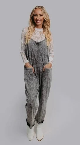 Acid Wash Jumpsuit RTS