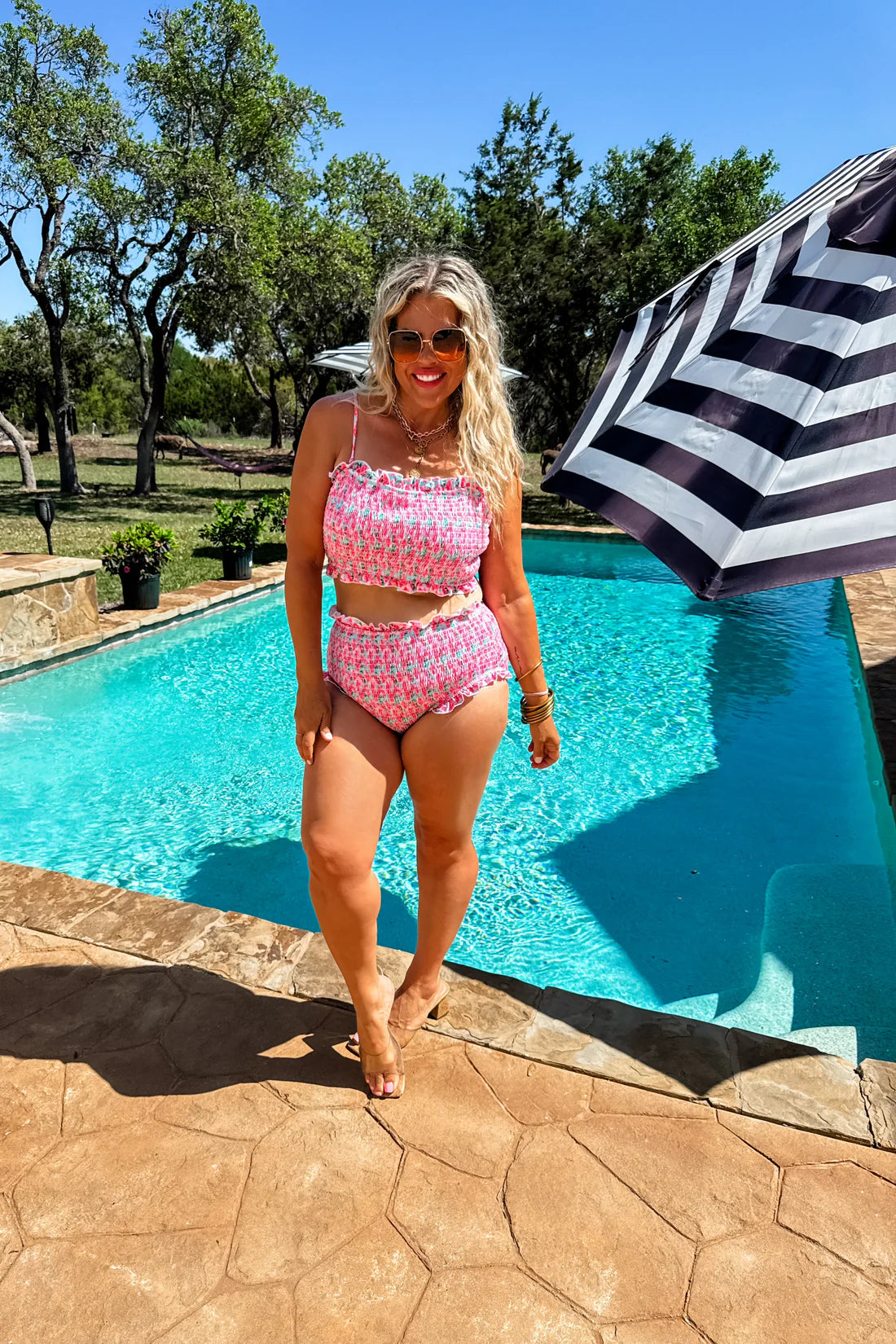 Ravello Roses Swim Suit + Skirt Set RTS