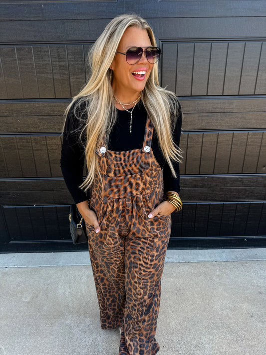Wild Cheetah Boho Overalls RTS