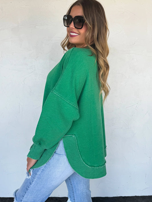 Josie Vintage Wash + Unique Hem Crews PreO