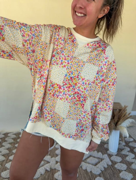 Gayle Lemon Bloom Patchwork Crew