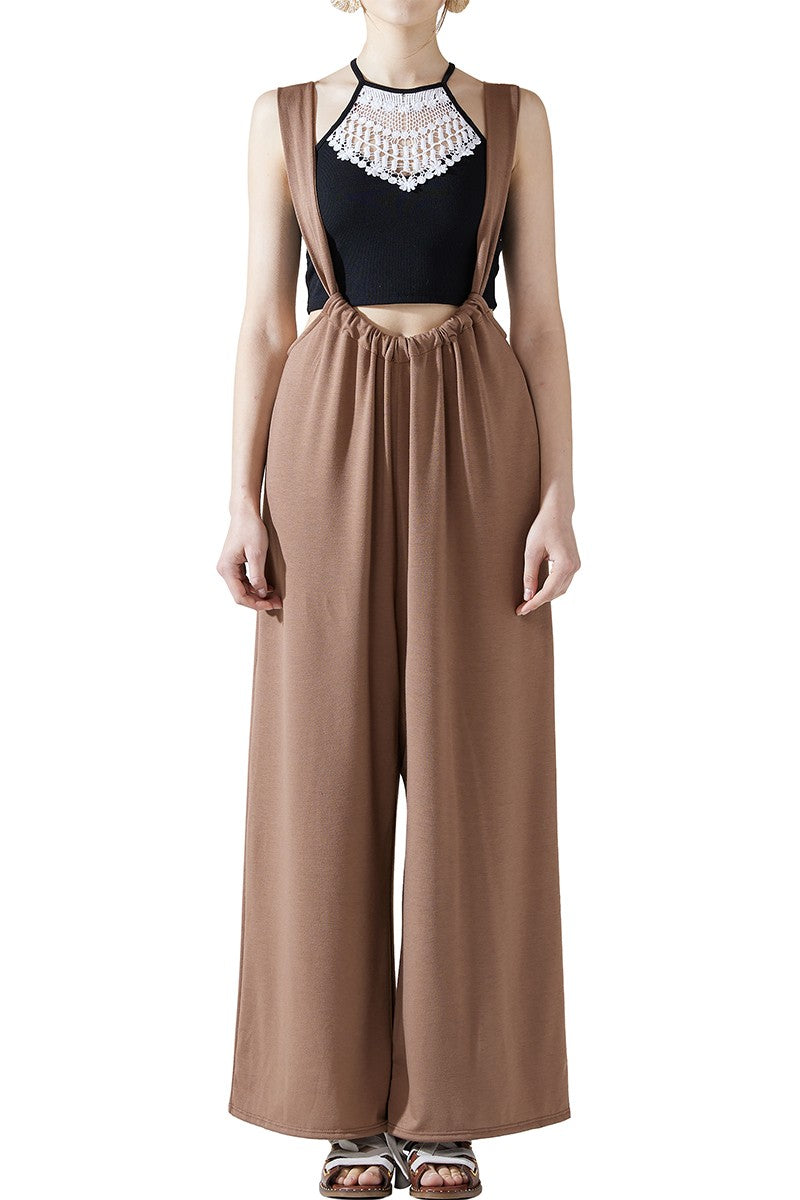 Wide Leg Suspender Jumpsuit