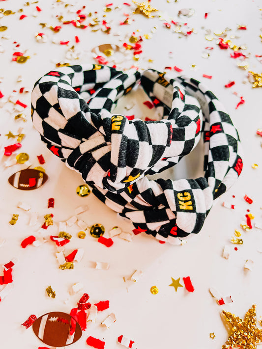 KC Black Checkered Oversized Scrunchie
