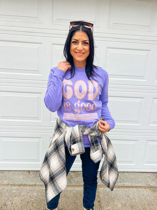 God is GOOD Long Sleeve Comfort Color - RTS
