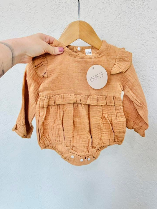 Camel Ruffle Onesie