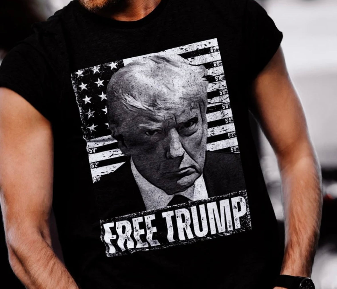 Free Trump on Ash Gray Tee - Medium