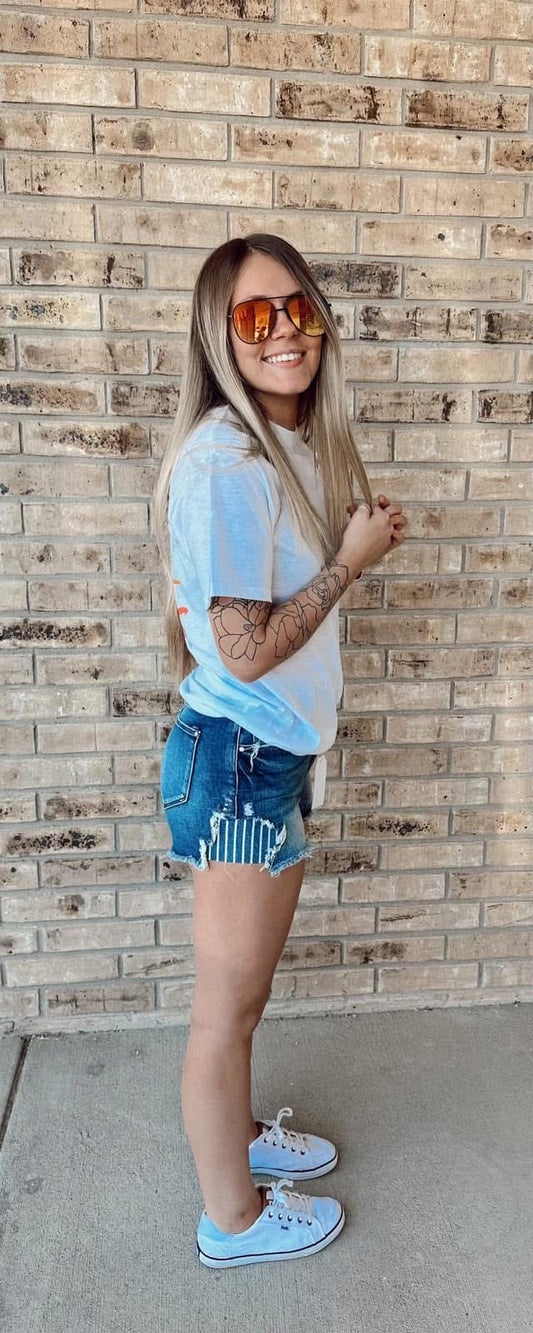 Miah Stripe Patch High Rise Shorts - RTS