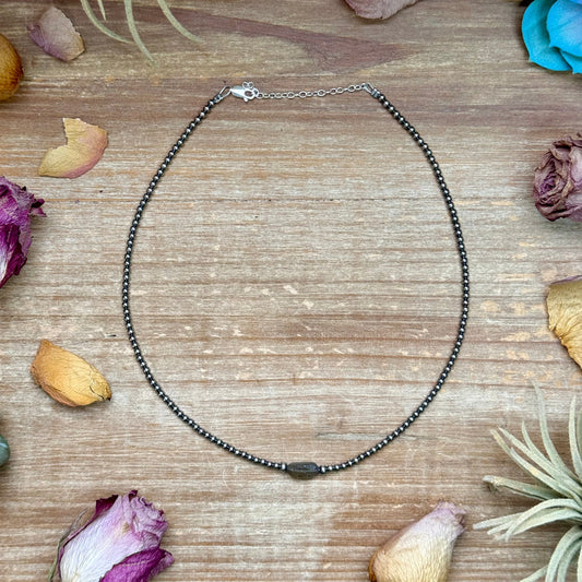 Sterling Silver Pearl & Labradorite Necklace – 16”