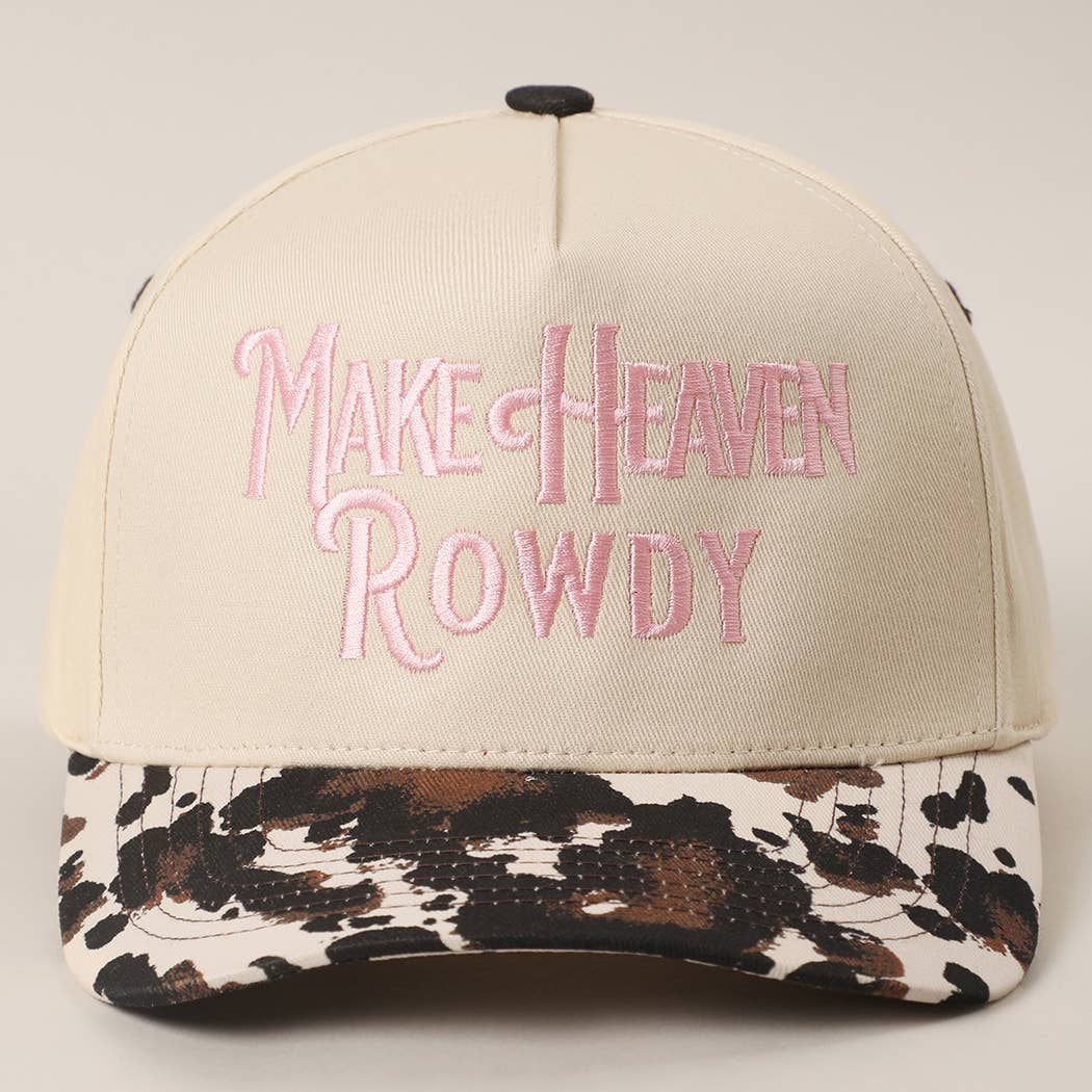MAKE HEAVEN ROWDY Embroidered Trucker Hat