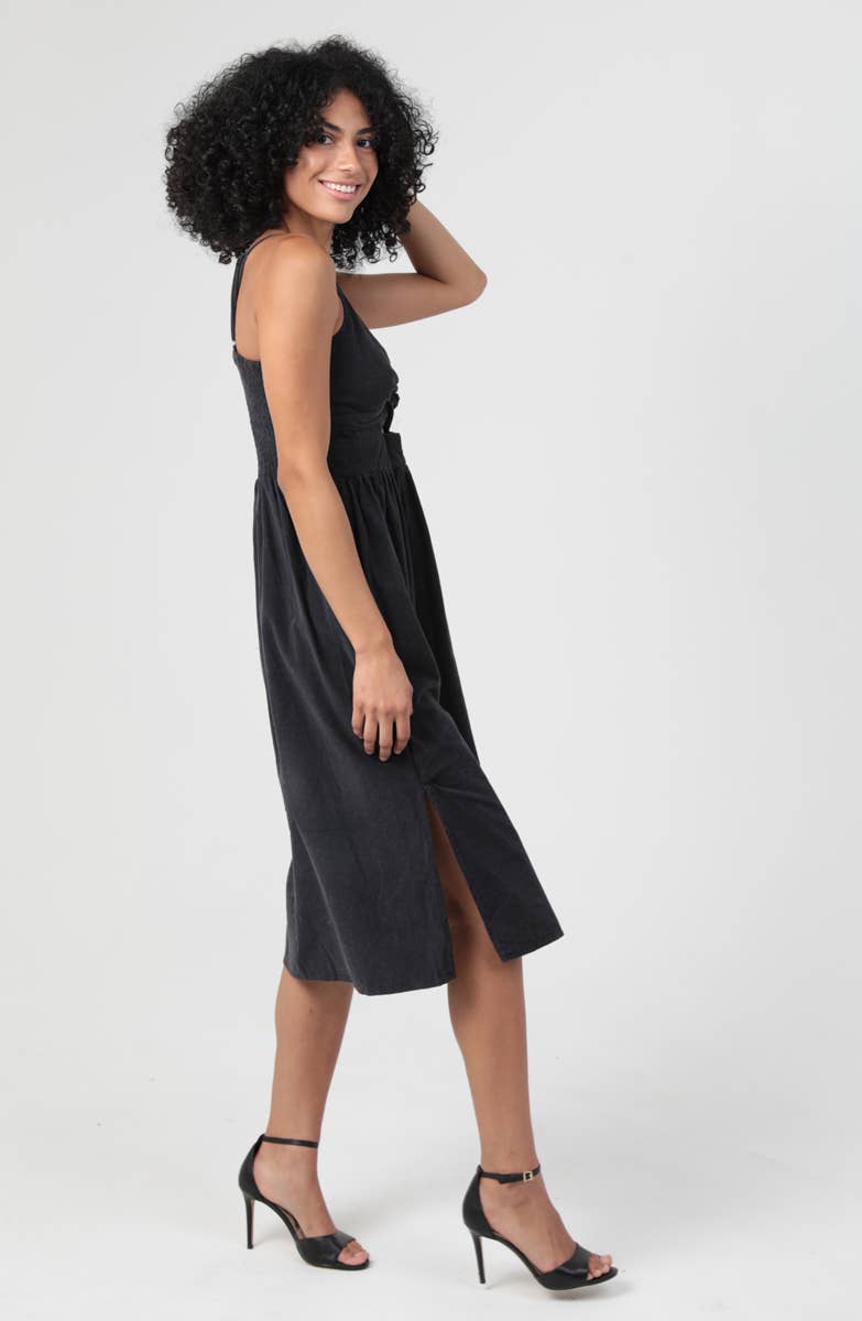 Carry On Corduroy Twist Front Midi Dress