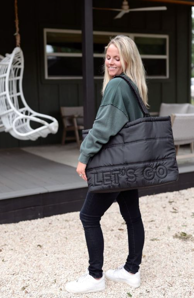 Let's Go Midnight Carry All Puffer Tote
